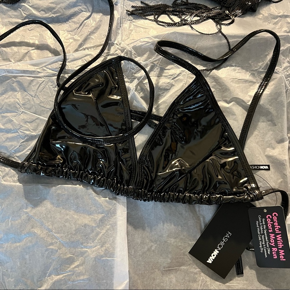 Fashion Nova Black Fringe Cowgirl 5-Piece Lingerie Set - Picture 12 of 14